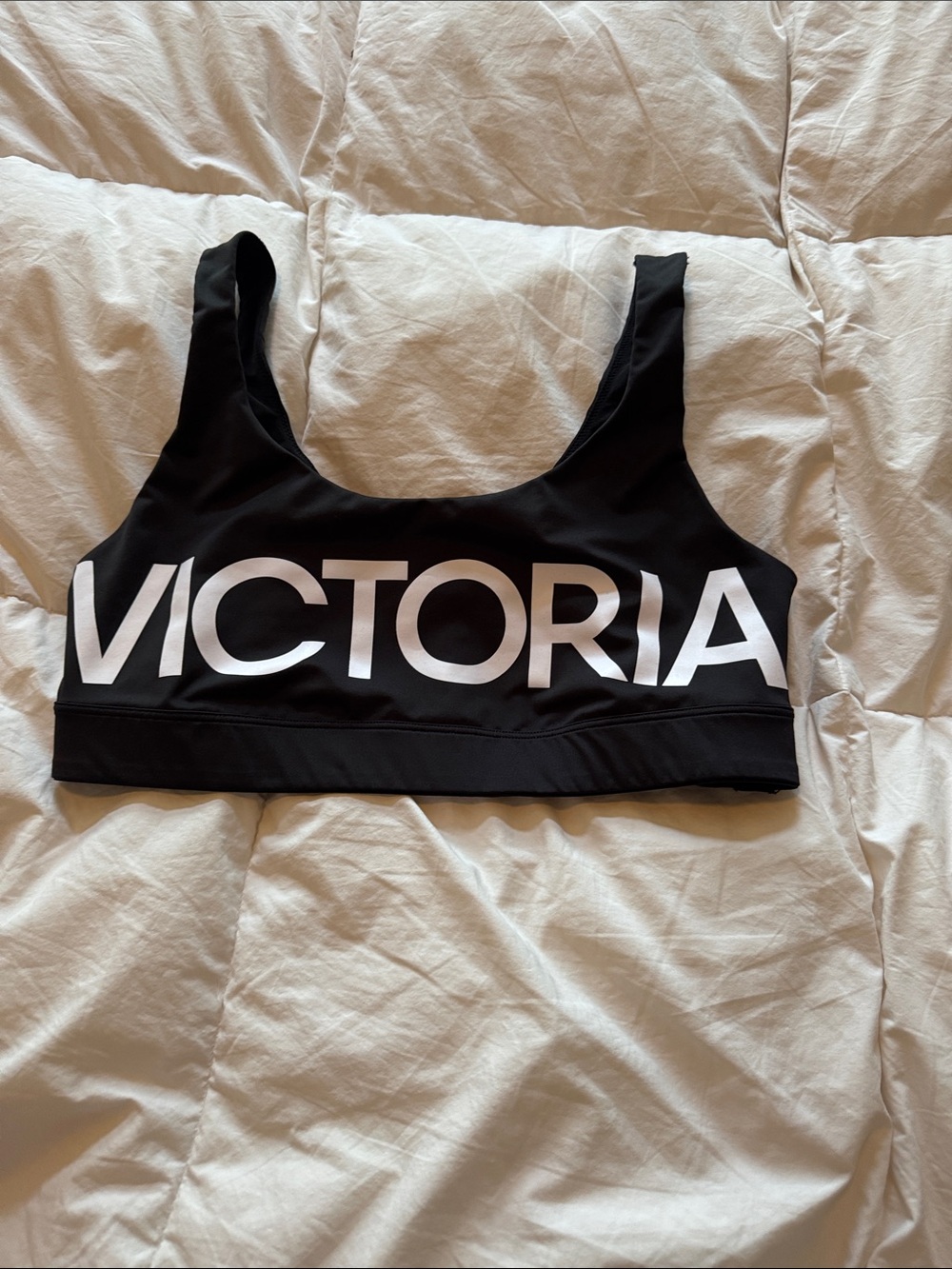 Victoria's Secret Black Sports Bra with White Logo